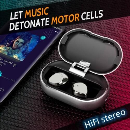 X26 Bluetooth Headset Wireless Binaural Headset BT5.0 In-ear Plating Metal Deep Bass HiFi Noise Reduction Touch Earphone