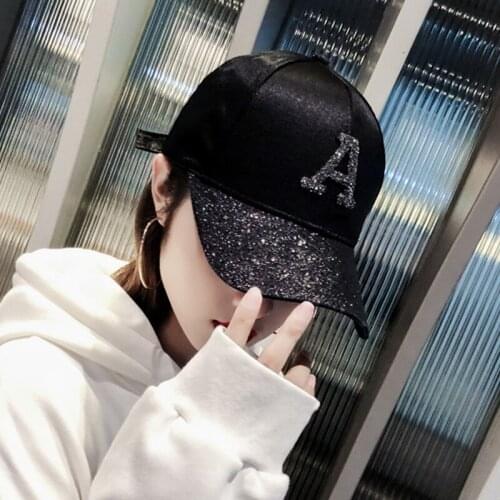 Rhinestone Sequins Letter Women Cap Summer Adjustable Snapback Baseball Cap Fashion Outdoor Female Sun Visor Hat