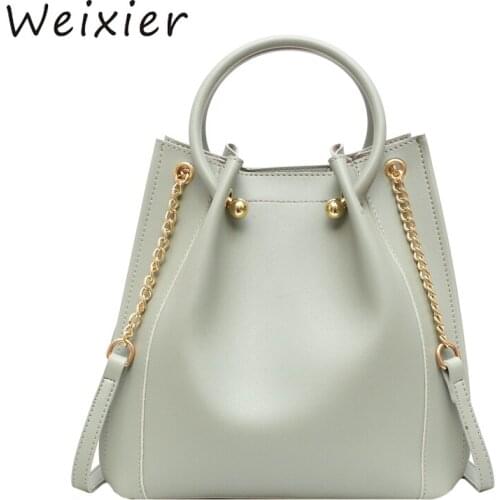 WEIXIER PU Leather bag With Round Handle For Women 2019 Summer Crossbody Bags Female Travel Messenger Shoulder Bag V1-62
