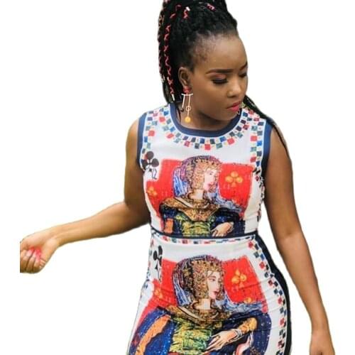 Ropa Mujer Verano 2021 Vestidos De Verano Summer New Style Women Street Sexy Sleeveless Double-Sided Printed Dress