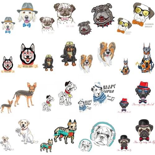 ZOTOONE Buy One Get One Free Cute Dog Unicorn Tiger Iron on Sticker Transfer Patches for Clothing Heat Animal DIY Decoration E