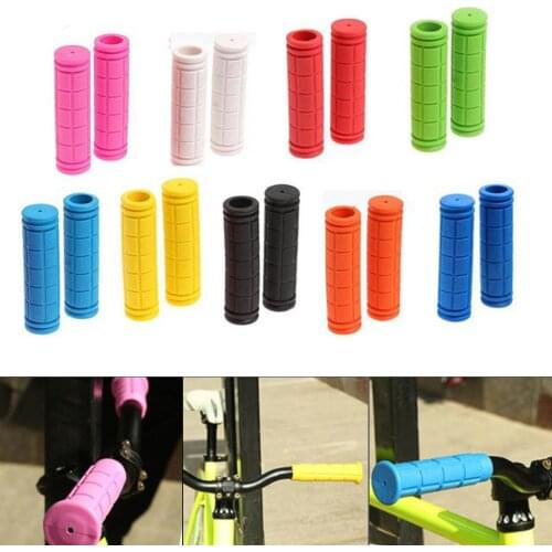 1 Pair Bike Grips Mountain Bicycle Bike Handle Handlebar Soft Rubber Bar End