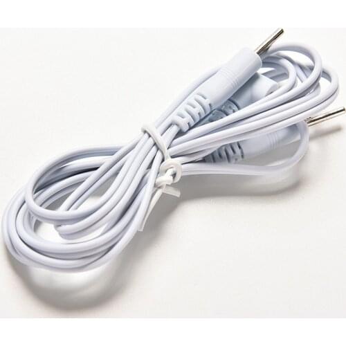 2.5mm Connection Massage & Relaxation 1PCS White Electrotherapy Electrode Lead Wires Cable For Tens Massager