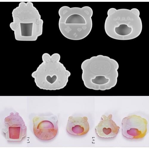 1Pcs Crystal Silicone Animal Shaker Molds Keychain Pendant UV Epoxy Resin Pendant Mould for DIY Resin Crafts Jewelry Making Tool