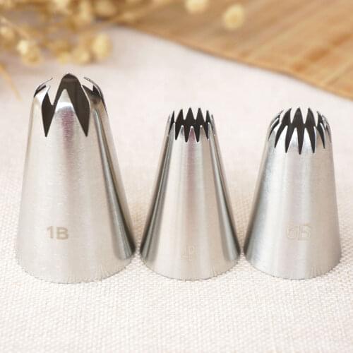 #1B #4B #6B Cream Piping Nozzle Decor Tip Large Size Cream Flower Rose Icing Tips Nozzles Cake Fondant Baking Tool Cupcake Decor