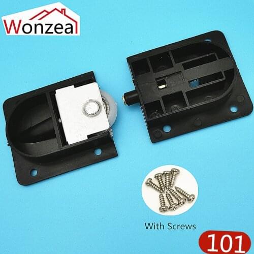 2 Sets Sliding Door Roller Wardrobe Plastic Plate 26mm Dia Wheel For Cabinet Cupboard Hardware