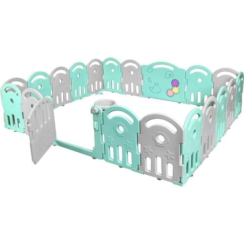 20-Panel Baby Playpen Kids Play Center Playard w/Music Box & Basketball Hoop