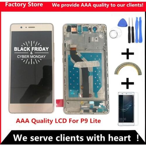 5.2 Inch AAA Quality LCD +Frame For HUAWEI P9 Lite Lcd Display Screen For HUAWEI P9 Lite Digiziter Assembly 1920*1080