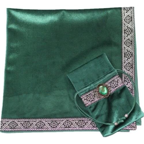 Altar Tarot Cloth Velvet Tarot Cards Tablecloth with Bag Oracle Divination Playing Card Pad Board Game Accessories