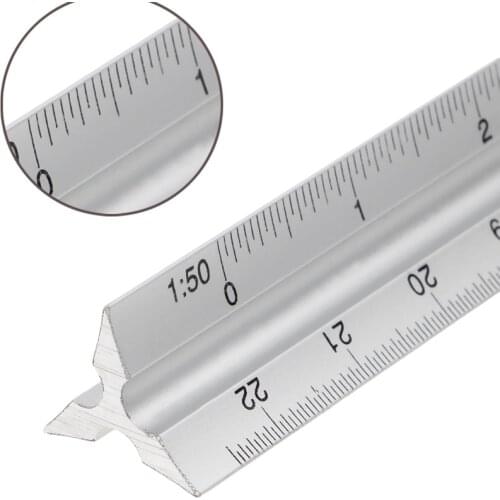 30cm Aluminium Metal Triangle Scale Architect Engineer Technical Ruler 12" A0KF