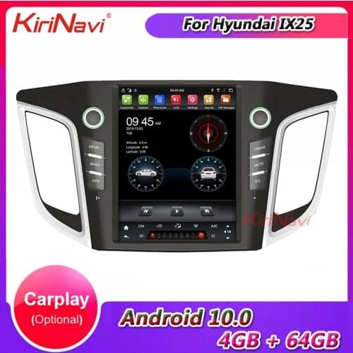 KiriNavi Vertical Screen Tesla Style 10.4" Android 9.0 Car Radio For Hyundai IX25 Creta Car Multimedia Player Auto GPS 4G 2014