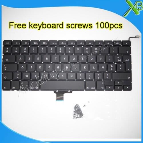 Brand New AZERTY FR French keyboard+100pcs keyboard screws For MacBook Pro 13.3" A1278 2008-2012 Years