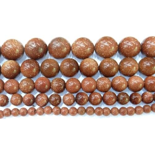 Natural Stone Beads gold sand stone Round Loose Beads For Making Jewelry 15Inch 6/8/10/12mm Beads Diy Bracelet necklace