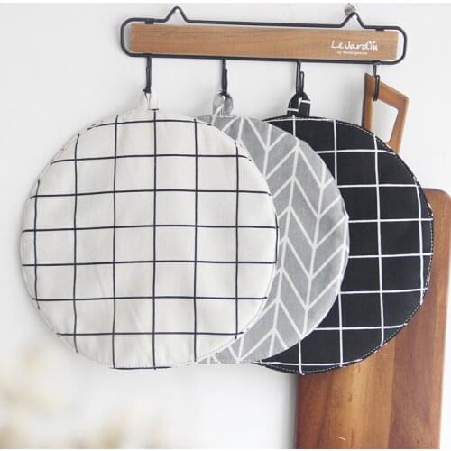 Nordic Style Cotton Kitchenware Mat Non-Slip Dining Pot Pad With Hook Heat Insulation Coaster Home Dinner Decorations