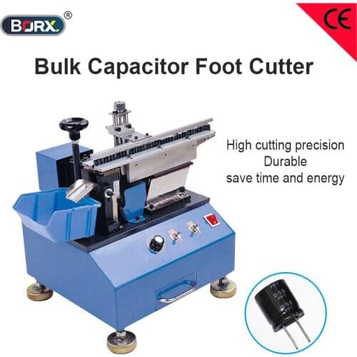 Bulk capacitor foot cutter radial components LEDs tube mounted transistors cutting machine loose LED lights foot cut