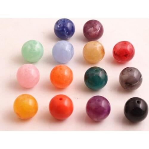 Kwoi vita AAA Quality 100pcs/lot 20mm Colorful Resin Solid Beads Chunky Acrylic beaded for jewelry making