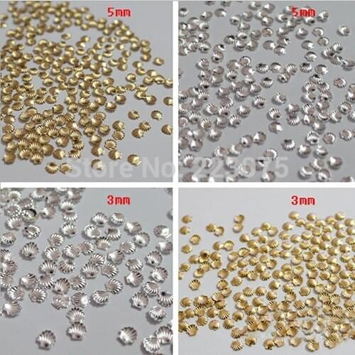 Hot 400pcs Alloy Metal Shell Seashell Beads Studs For Nail Art Phone Decor Craft Manicure DIY