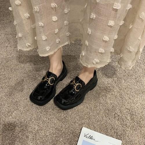 Summer new British style small leather shoes women retro thick-soled Japanese jk thick heel loafers