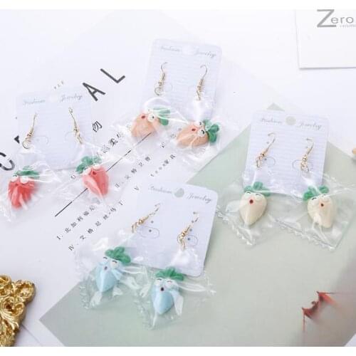 Lovely Candy color Turnip Drop Earrings Resin Transparent candy bag Summer Holiday Jewelry Funny Food Earrings nice gift