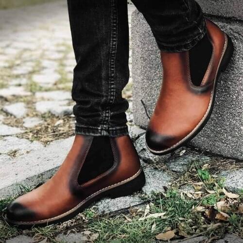 Leather Boots Men Casual Shoes Derby 2021 Brand New Men Shoes Classic Leather Wedding Shoes Men Formal Flats Business Sneakers