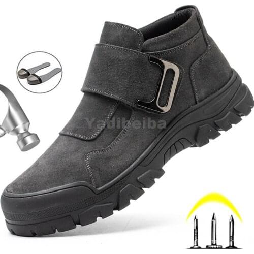 Outdoor Male Indestructible Shoes Steel Toe Safety Shoes Men Work Shoes Anti-smash Anti-puncture Work Sneakers Welder Shoes Male