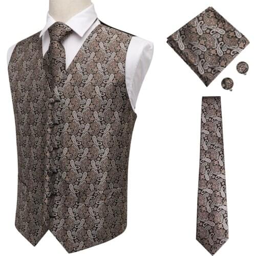 Hi-Tie Mens Suit Vest Sleeveless Male Waistcoat Slim Vest Waistcoat Business Wedding Classic Masculino Social Blazer MJ-0007