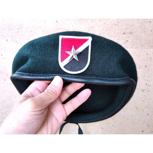 New US Army 6th Special Forces Group Wool Green Beret ONE STAR BRIGADIER GENERAL RANK INSIGNIA Military Hat Cap 1963~1971