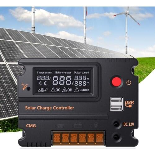 10A/20A 12V/24V LCD Solar Charge Controller Panel Battery Regulator Auto Switch Overload Protection CMG-2410/CMG-2420