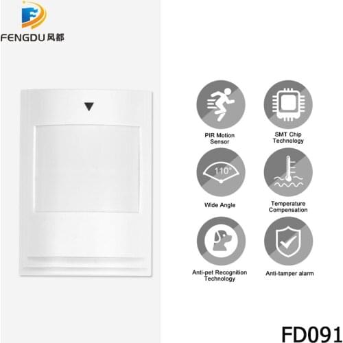 Wired PIR Infrared Motion Sensor Detector for 10A 11A G2 G19 G90B GSM PSTN Home Security Alarm System
