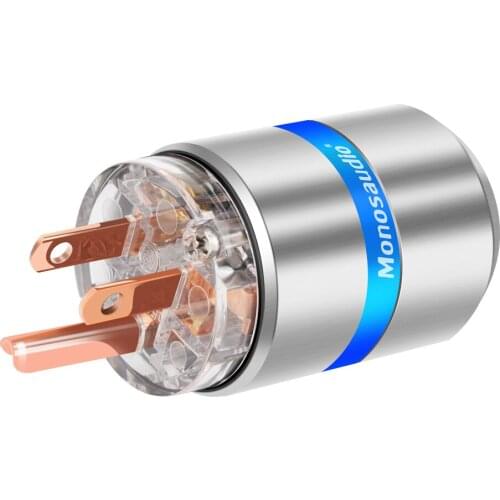 Monosaudio M107/F107 99.998% Pure Red Copper US AC Power Plug HiFi Audio Grade AC Power Plug IEC Female Connector Plug