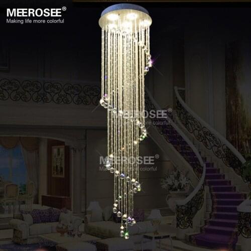 Spiral Long Crystal Ceiling Light Fixture Lustres de cristal crystal lighting Stair Lamp for ceiling Lamparas de Techo