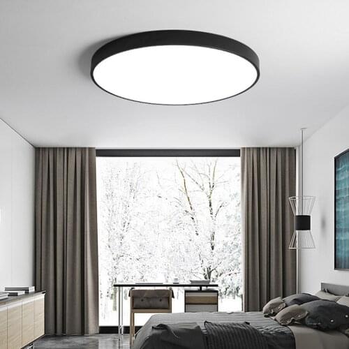 Wall Surface Mounted Led Panel Ceiling Lights for Bedroom Black Ultra Thin Led Ceiling Lamps Modern for Kitchen Living Room