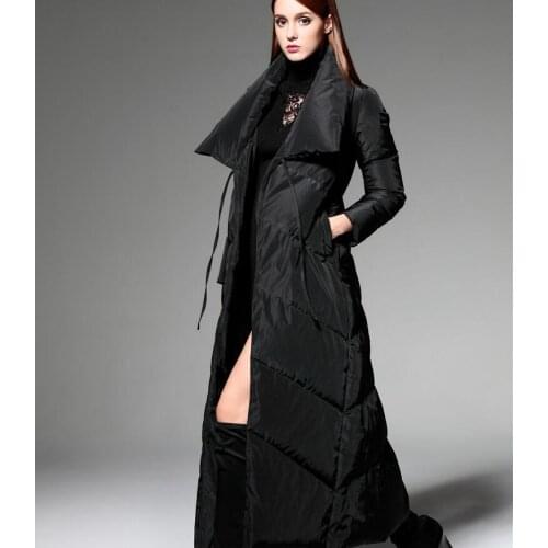 Thick X-Long Women Winter Down Coat Winter Women Down Coat Long Duck Down Jackets Plus Size