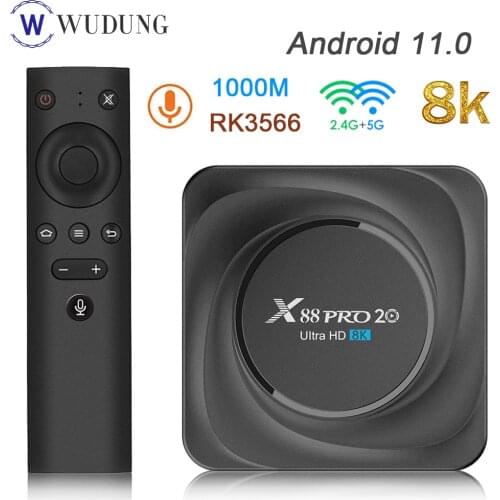 Smart X88 PRO 20 TV Box Android 11 8K 1000M Dual Wifi 8GB RAM 128GB 64GB 32GB Rockchip RK3566 X88PRO Media Player Set Top Box