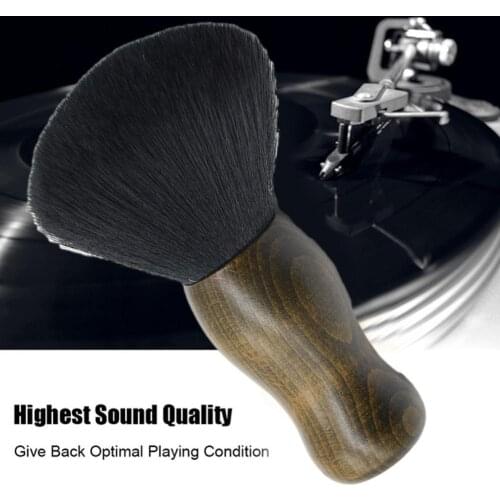 Vinyl Record Cleaning Brush Phonograph Audio Handle Soft Cleaner Scrubbing Anti Static Turntables Pad Brush Tool Carbon Fiber