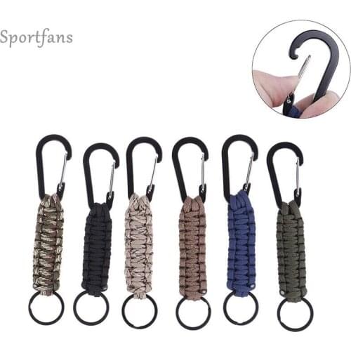 Military Emergency Parachute Cord Keychain Survival Kit 4mm Paracord Bracelet 550Ibs Strength Paracord Rope Outdoor tools