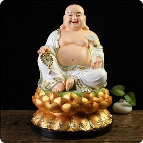 Southeast Asia GOOD Buddha statue Home store company Shrine GOOD LUCK RUYI God of wealth Maitreya Buddha Mammon God Sculpture