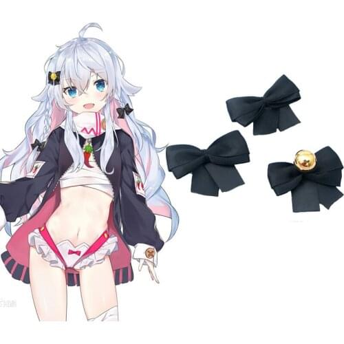 Vtuber Kagura Nana Cosplay Headwear Black Bowknot Hair Clip Hairpin Anime Hair Pin Bobby Pin Halloween Costume Accessory Prop