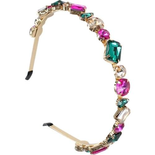 2020 New Korean Colorful Crystal Rhinestone Headband for Girl Women Jewelry Festival Hair Accessories
