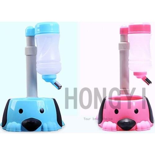 1 piece dog automatic water bowl pet bowl auto adjustable dog cat drinking fountain food water dispenser pet feeder blue pink