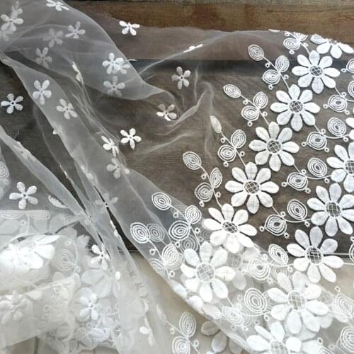 1yard embroidered lace fabric african lace fabric DIY dress material curtain table cloth decoration