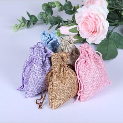 10Pcs Velvet bag Jewelry Packaging Display & Jewelry Pouches Cloth Jute Bag New Year Deco Gift Bags Jewelry Bag Wedding Gift