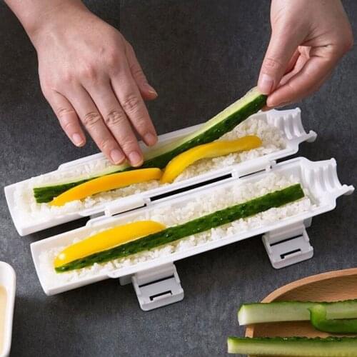 10pcs DIY Mold Cooking Tools Sushi Kit Home Kitchen Machine Sushi Roll Maker Tools Set Gadgets Japanese Snack Foods Bazooka