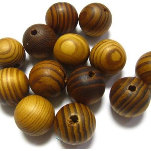 20 Natural Pattern Round Wood Beads~ Wooden 25mm