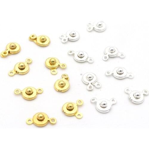 30sets/lot Metal Snap Button Beads Clasps DIY Accessories For Jewelry Making Earring Beaded Pendant Connector