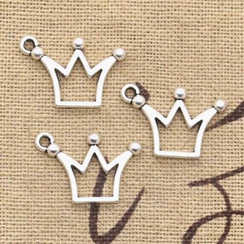30pcs Charms Crown 20x13mm Antique Making Pendant fit,Vintage Tibetan Silver color,DIY Handmade Jewelry