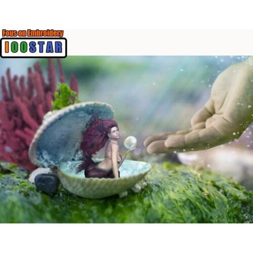 DIY 3D Diamond painting Cartoon Full Round Diamond mosaic Mermaid Full Square Diamond embroidery Cross stitch pearl