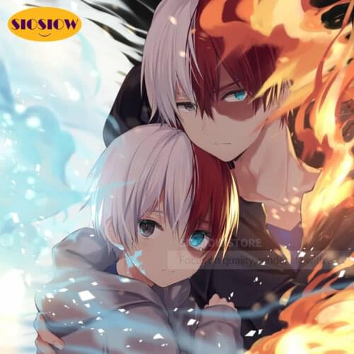 5d Diy Diamond Mosaic Embroidery Cross Stitch Kit My Hero Academia Todoroki Figure Poster 3d Daimond Painting Full Round Square