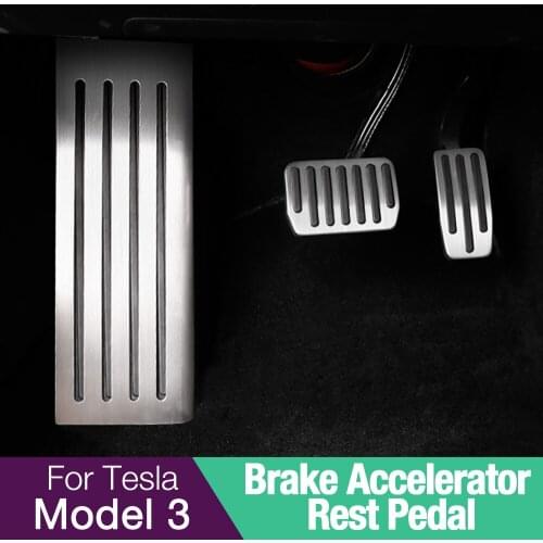 Model3 Car Foot Pedal Pads Covers Three For Tesla Model 3 Y Accessories Aluminum Alloy Accelerator Foot Brake Pedal Pads
