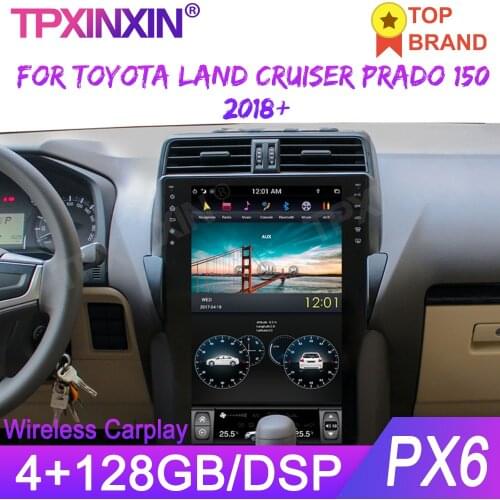 Wireless Carplay Tesla Android9 For TOYOTA Land Cruiser Prado 150 2018-2019 Car GPS Navigation Stereo HeadUnit Multimedia Player